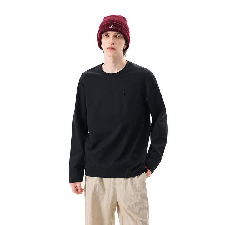 Herren Oversized-Langarmshirt mit Brustreißverschluss und Relaxed-Fit Drune