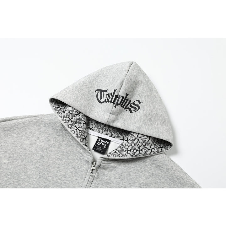Unisex Kapuzenpullover im Urban‑Gothic‑Print mit geripptem Saum Drune