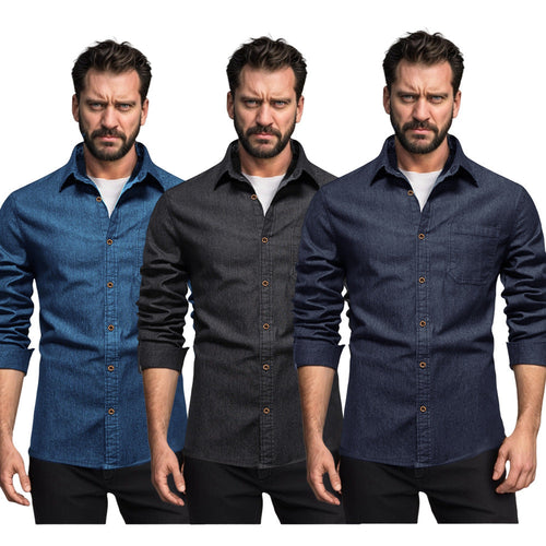 Herren Denim Hemd Drune