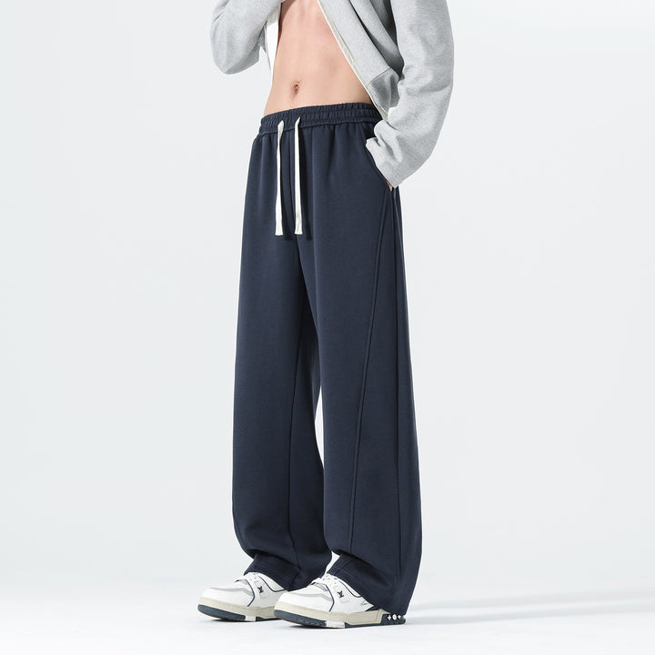 Herren Extraweite Sweatpants im Palazzo‑Look mit Tunnelzugbund und Seitentaschen Drune