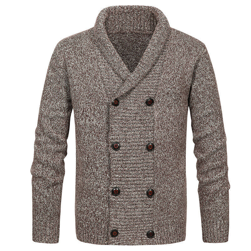 Herren nan Strickjacke mit Schalkragen und doppelter Knopfleiste Drune