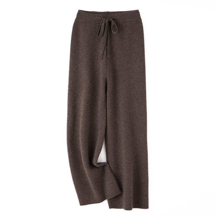 Damen weite Strickhose mit Tunnelzugbund und kaschmirähnlicher Haptik Drune