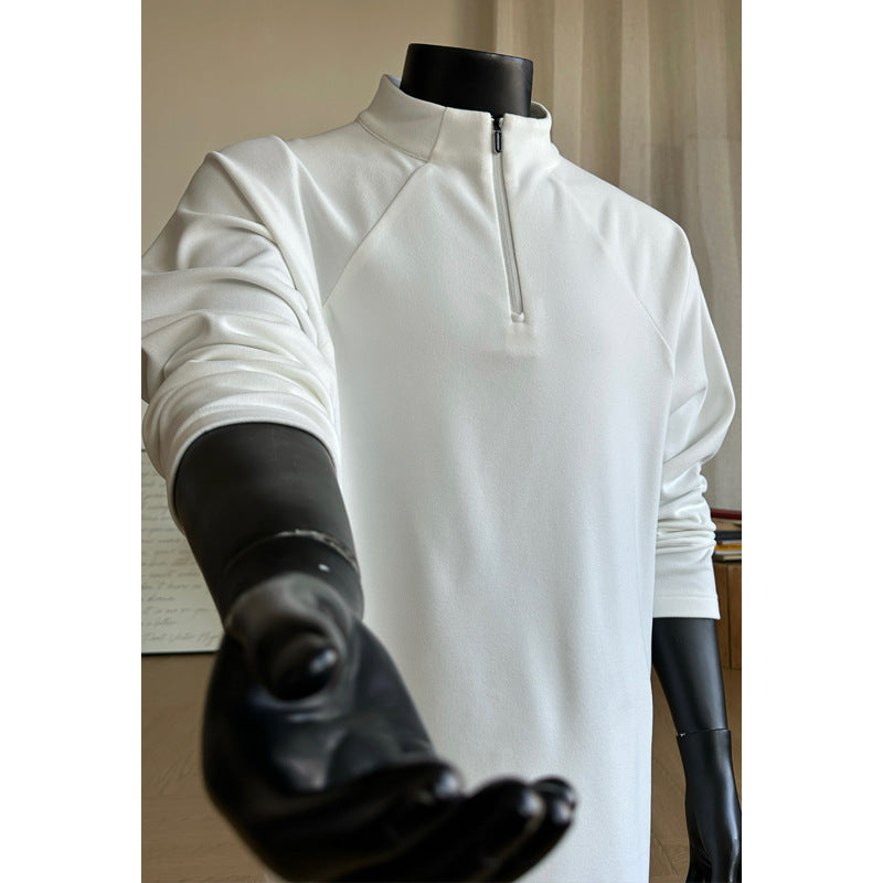 Damen modischer Stehkragen Pullover mit Reißverschluss Drune