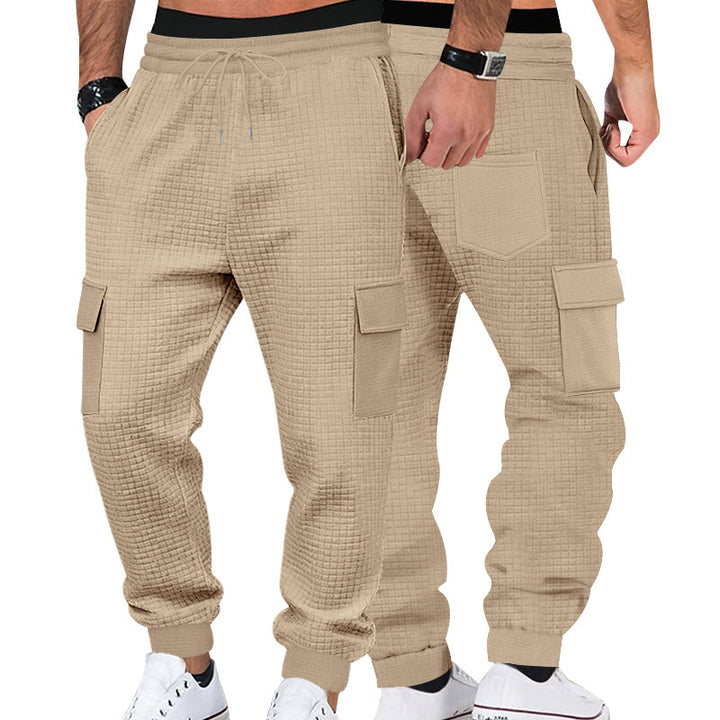 Herren Cargo-Jogginghose aus Waffelstruktur mit Kordelzug und Bündchen Drune