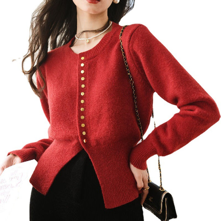 Damen modische Strickjacke mit Knopfdetails und lässigem Schnitt Drune