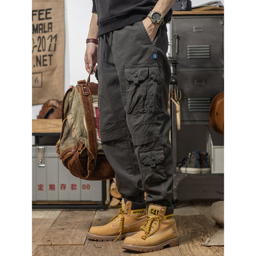 Herren Utility-Cargohose mit Kordelzug, elastischem Saum und Mehrfach-Taschen Drune