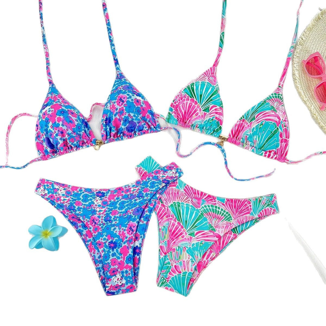 Damen Bikiniset mit trendigen Mustern Drune