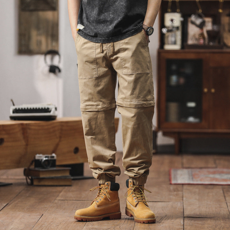 Herren Zip-Off-Cargo-Jogger mit Tunnelzugbund, Knietrennung und elastischen Bündchen Drune