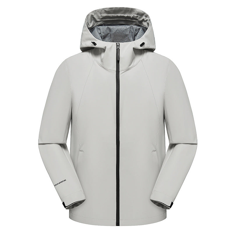 Herren dreilagige Softshell-Kapuzenjacke mit nahtversiegelter Wetterschutzmembran und ergonomischem Schnitt Drune