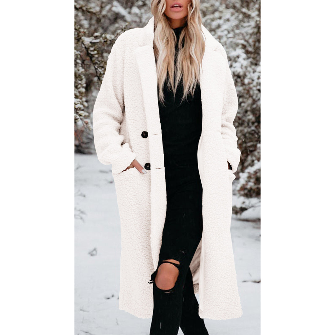 Damen Lange Teddyjacke mit bequemem Schnitt Drune