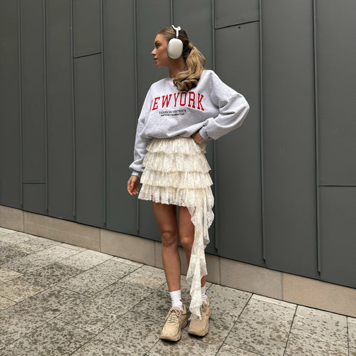 Damen Sweatshirt mit lässigem Schriftzug und komfortabler Passform Drune