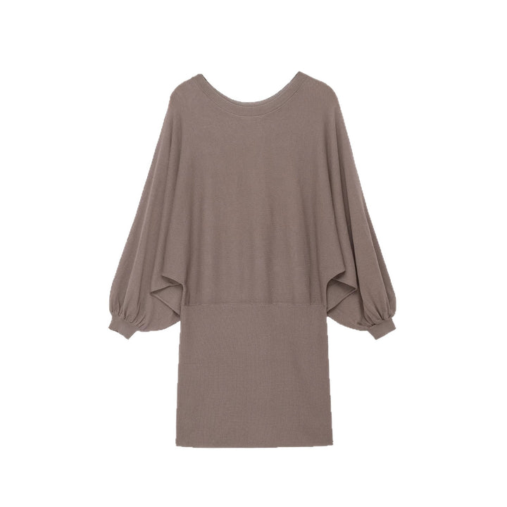 Damen Midikleid mit weitem Poncho-Oberteil und Ballonärmeln Drune
