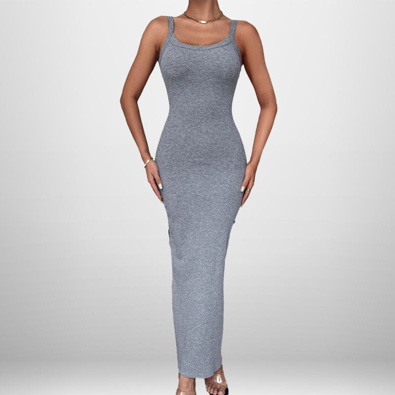 Damen Figurbetontes Maxikleid mit Spaghetti-Trägern und eleganter Silhouette Drune