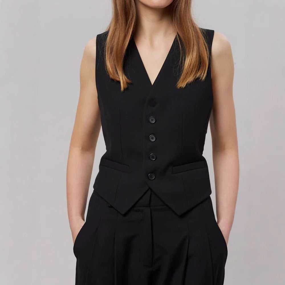 Damen Business-Weste mit modernem Schnitt und eleganter Knopfleiste Drune