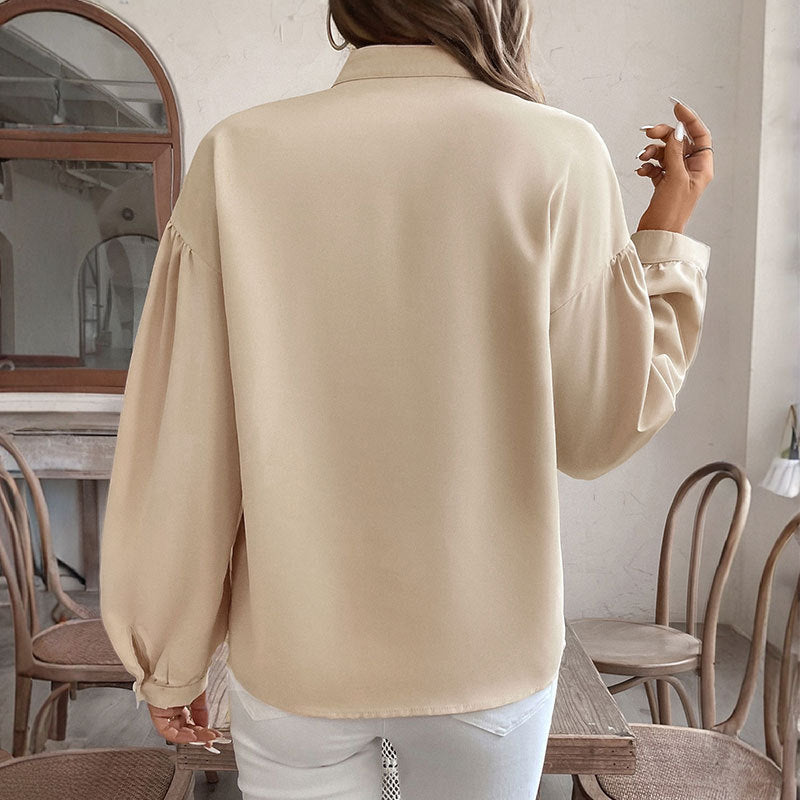 Damen Elegante Bluse mit dekorativen Mustern Drune