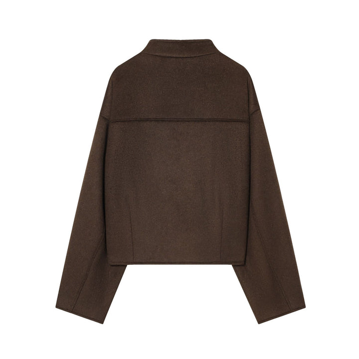 Damen nan kurzes Wollcape mit asymmetrischer Knopfleiste Drune