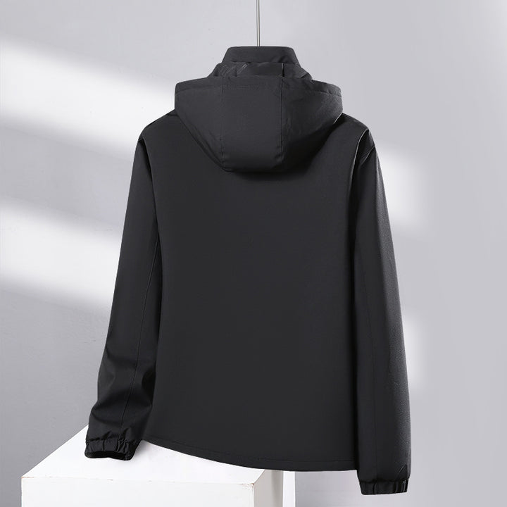 Herren Softshell-Allwetterjacke mit wasserdichter Membran, verstellbarer Kapuze und verdeckten Reißverschlüssen Drune