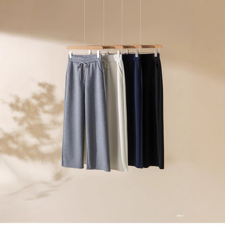 Damen locker sitzende Sporthose mit elastischem Bund und verstellbarem Kordelzug Drune