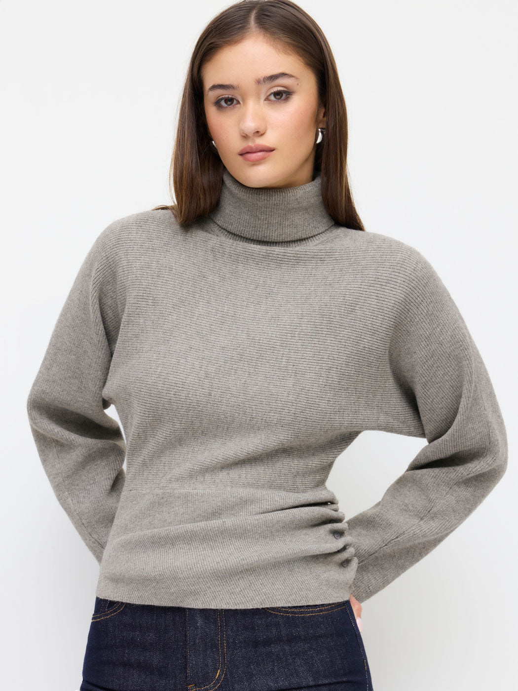 Damen Eleganter Rollkragenpullover Drune