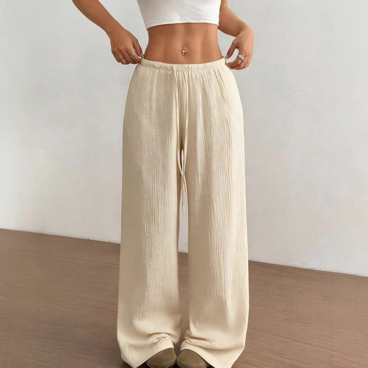 Damen weite, glänzende Palazzo-Hose Drune