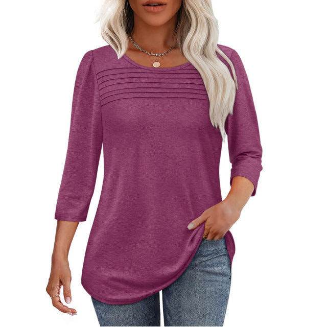 Damen Langarmshirt mit Plissee-Details Drune