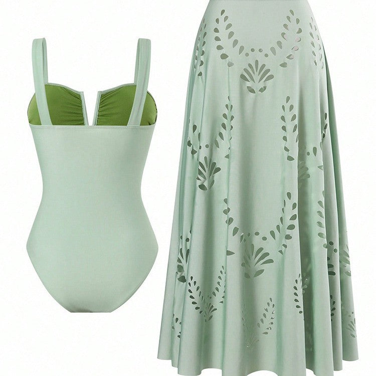 Damen Set aus Badeanzug und Rock Drune