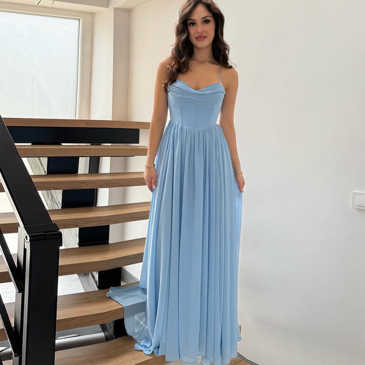 Damen Maxikleid mit zarten Raffungen und eleganter A-Linien-Form Drune