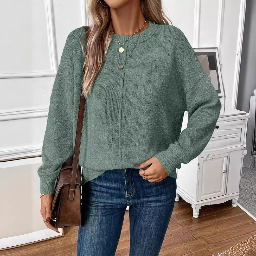 Damen gemütlicher Strickpullover mit lässigem Schnitt Drune