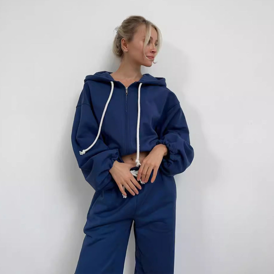Damen lässiger Hoodie und weit geschnittene Hose Drune