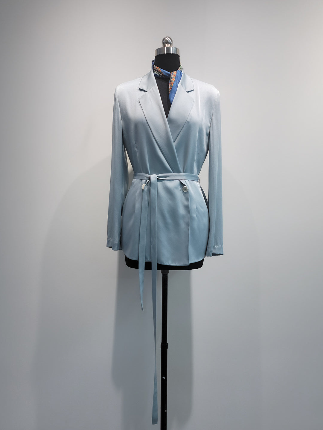 Damen Eleganter Satin Wickel-Blazer Drune