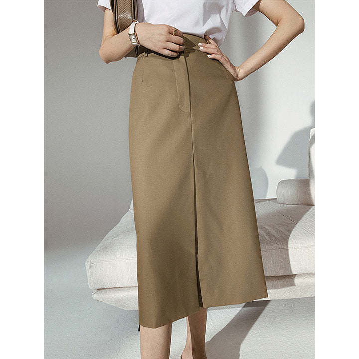 Damen Eleganter Midi-Rock mit seitlichem Schlitz Drune