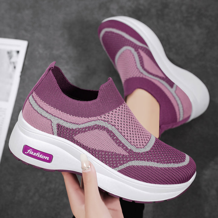Damen nan ultraleichter Strick-Slip-On mit ergonomischer Keilsohle und herausnehmbarem Komforteinlagenfach Drune