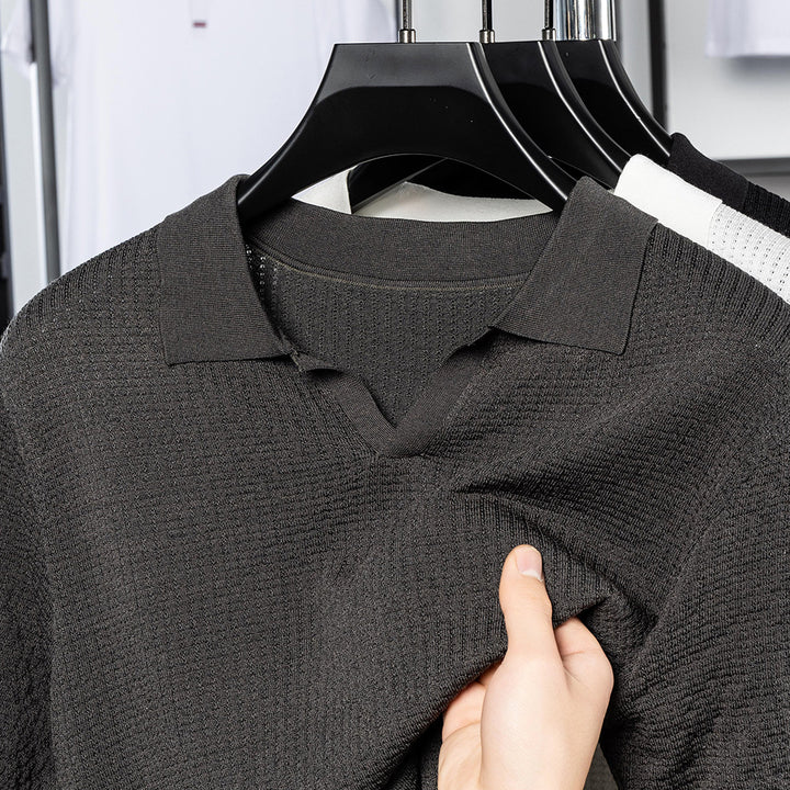 Herren Kurzarm-Polo mit strukturiertem Design und modernem Kragen Drune