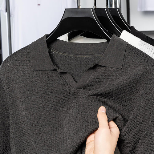 Herren Kurzarm-Polo mit strukturiertem Design und modernem Kragen Drune
