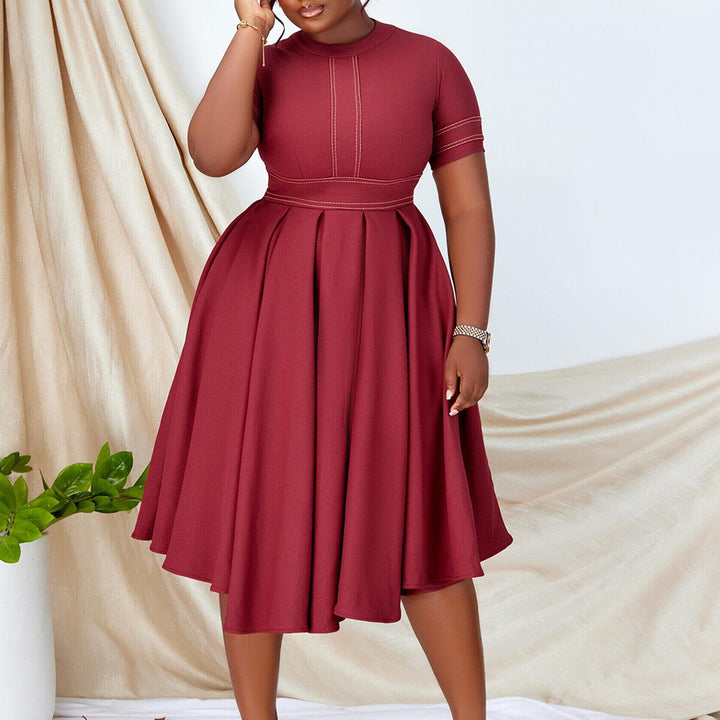 Damen Edles Midikleid mit feinster Taillierung und schwingendem Rock Drune