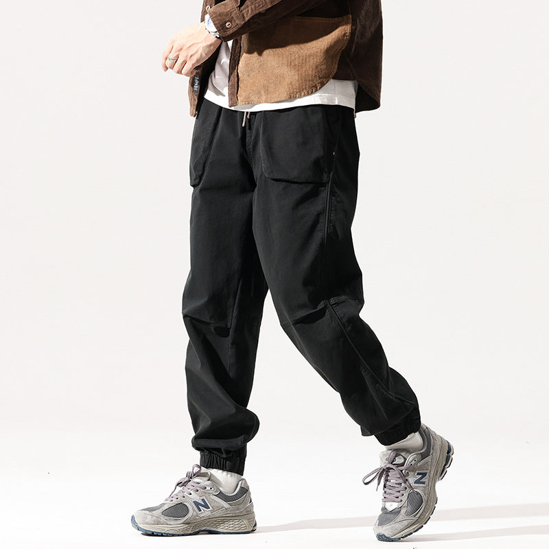 Herren Cargo-Jogginghose im Utility-Streetstyle mit Elastikbund, Tunnelzug und verstärkten Kniepaneelen Drune
