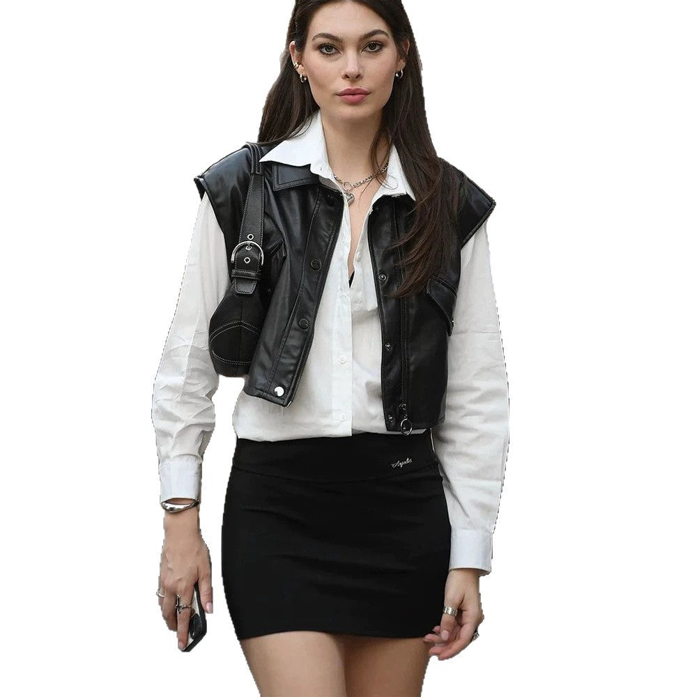 Damen Figurbetonter Stretch-Minirock mit hoher Taille und schlankem Schnitt Drune
