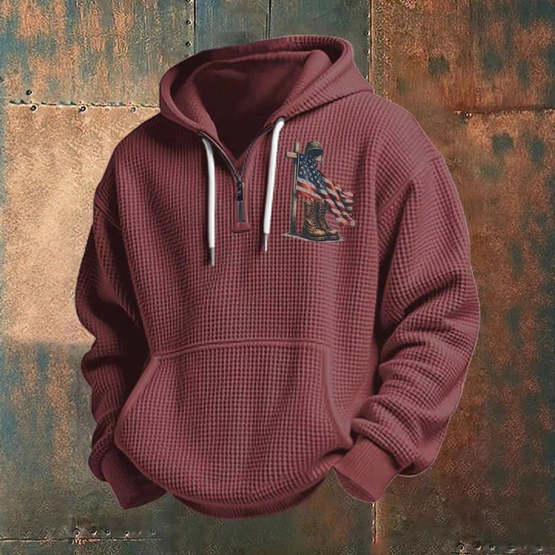 Herren Kapuzensweater mit amerikanischem Flaggenmotiv Drune