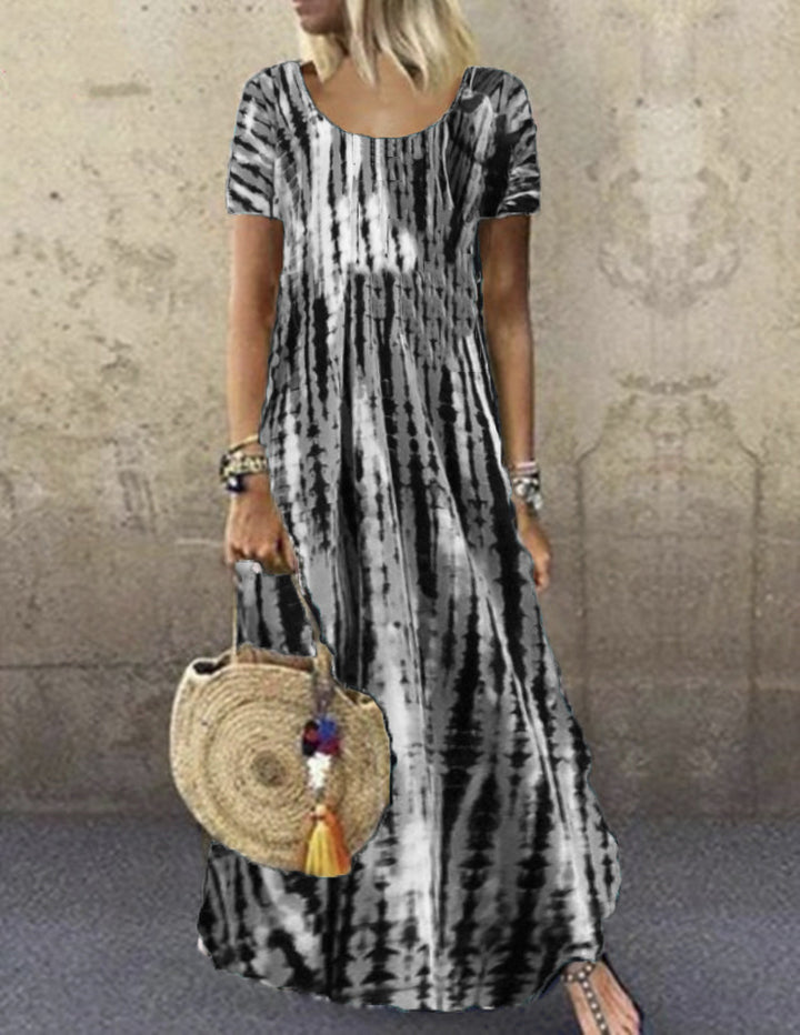Damen Maxikleid mit modischem Streifenmuster Drune