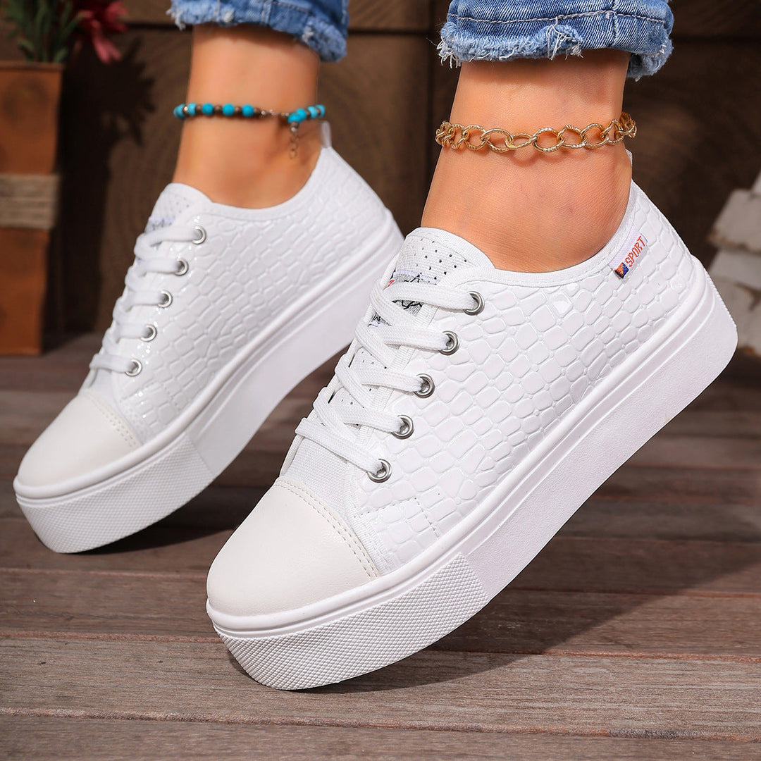 Damen Sneakers mit strukturiertem Obermaterial und bequemem Plateau Drune