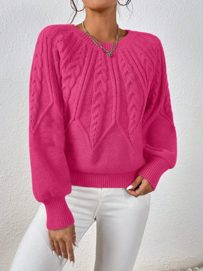 Damen Grobstrickpullover mit detailverliebtem Zopfmuster und weitem Schnitt Drune