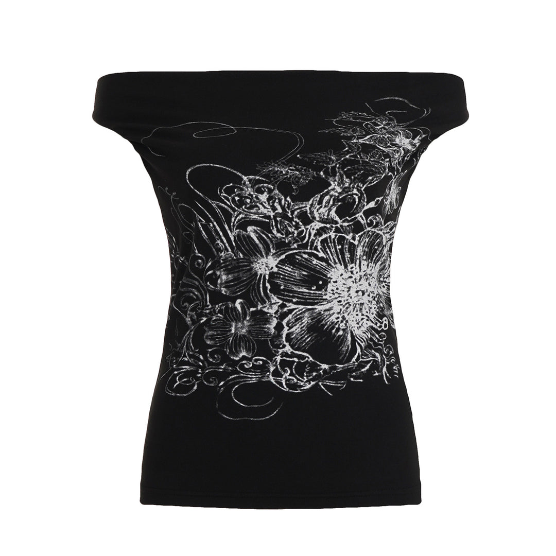 Damen ärmelloses Crossover-Top mit floralem Design Drune