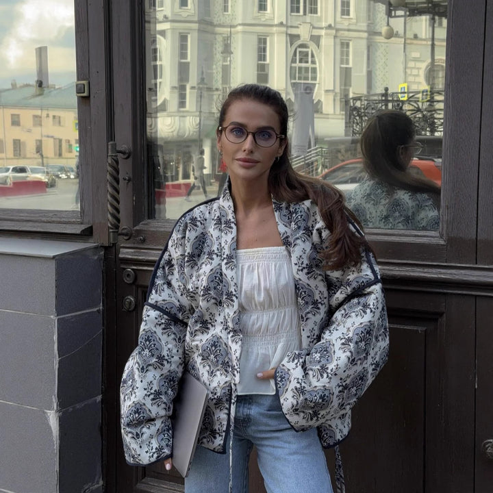 Damen elegante gestepptes Kimono-Jacke Drune