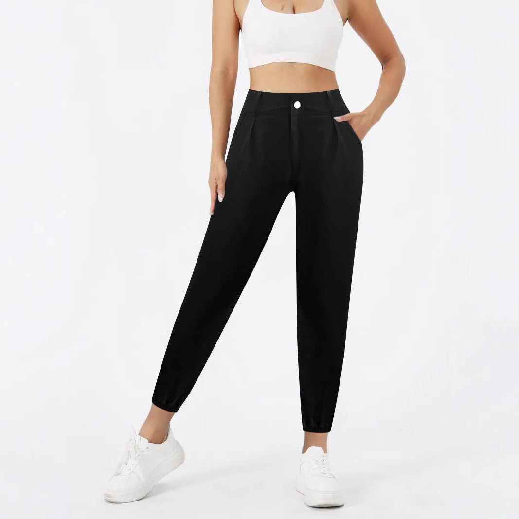 Damen Hochtaillierte Chino-Hose mit schmalem Knöchel-Bündchen Drune