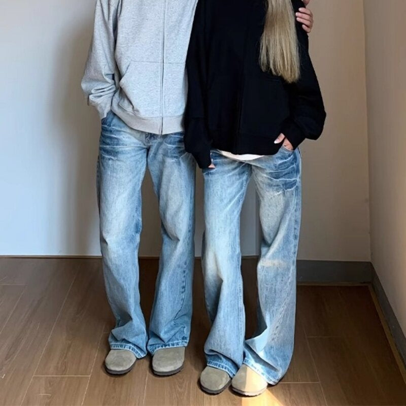 Damen Lässige Weitgeschnittene Jeans Drune
