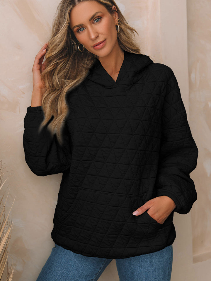 Damen Gepolsterter Stepp-Kapuzenpullover mit Kängurutasche Drune