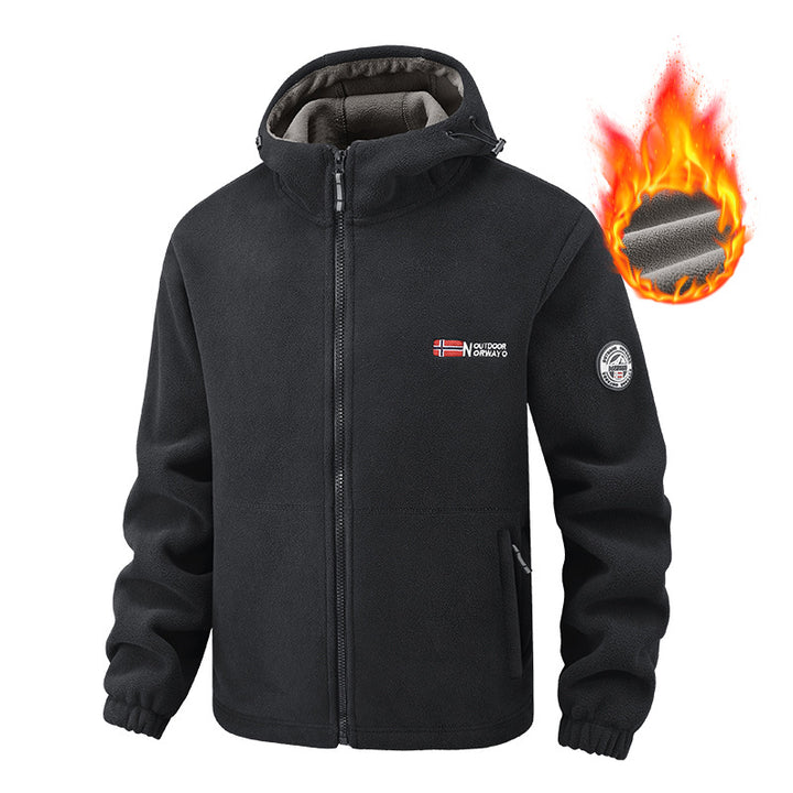 Herren Thermo-Fleece-Set mit Kapuzenjacke, Sherpa-gefüttert und elastischer Jogginghose Drune