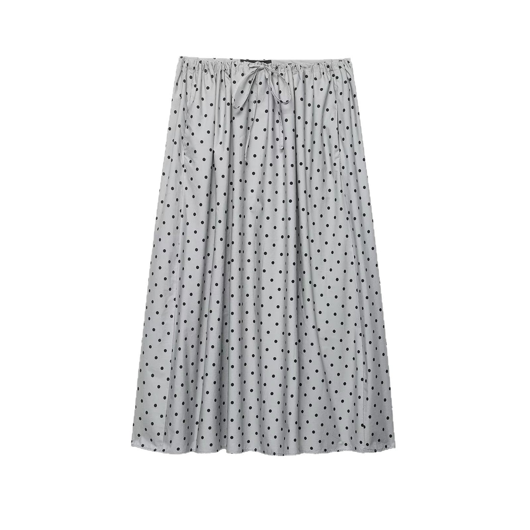 Damen Midirock mit elastischem Bund, Plissee‑Optik und Polka‑Dot‑Muster Drune