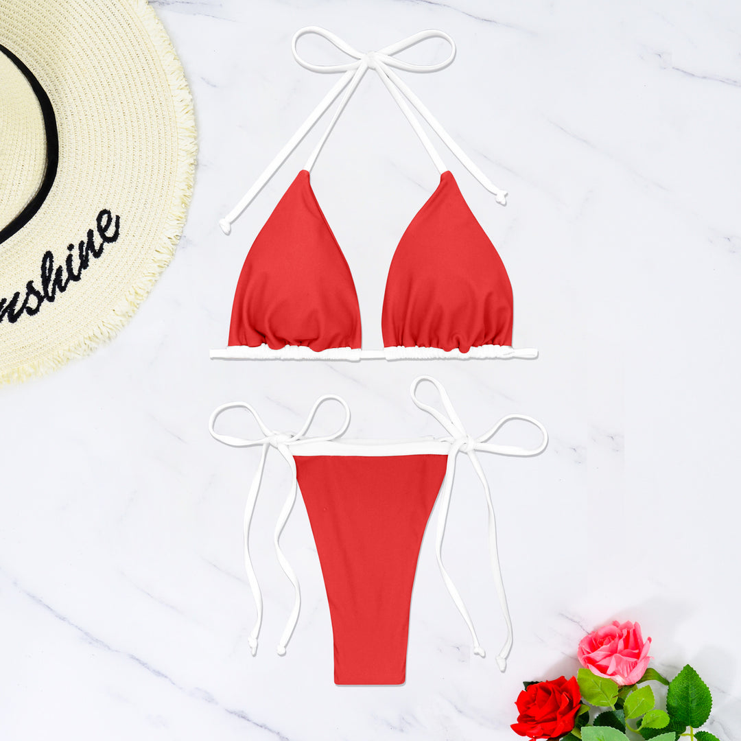 Damen Triangel-Bikini mit verstellbaren Schnürungen Drune