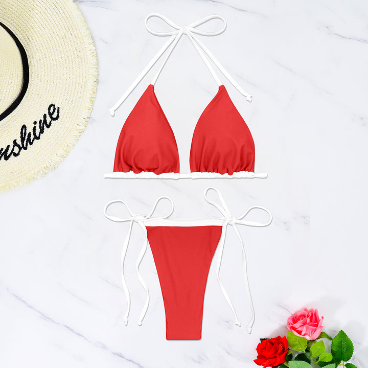 Damen Triangel-Bikini mit verstellbaren Schnürungen Drune